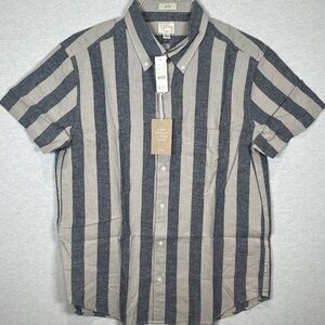 J.Crew, Men's Hemp Organic Cotton Shirt, Color Beige/Gray, Size L, NWT